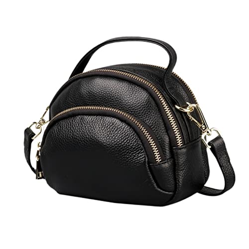 Bolso bandolera para mujer de cuero negro versátil y moderno bolso de mano pequeño