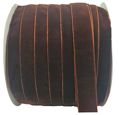 Image of 10 Yards Velvet Ribbon Spool (Coffee, 1 inch)