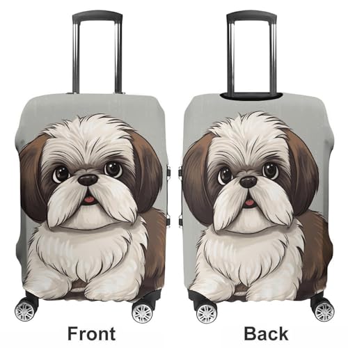 Shih Tzu Dog Printed Luggage Cover Protector, Fits 18-32 Inch Luggage3