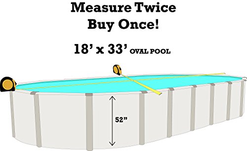 Smartline Stone Harbor 18-Foot-By-33-Foot Oval Liner | Unibead Style | 52-Inch Wall Height | 25 Gauge Virgin Vinyl | Designed For Steel Sided Above-Ground Swimming Pool | Universal Gasket Kit Included #TOP5