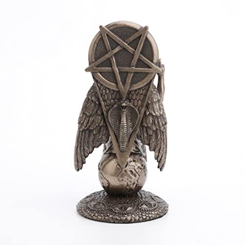 Estatua Baphomet Sentado en Globo 21.6 cm Bronce miniatura 6