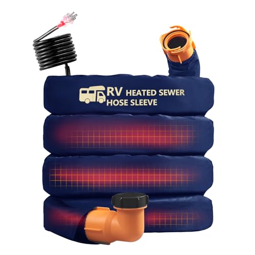 Image of 15FT Sewer Hose with Heated Sleeve Avoid Freezing at -45F, Blue Rv Sewer Hose kit ,Sewer Hose for Rv Camper /Rv Accessories