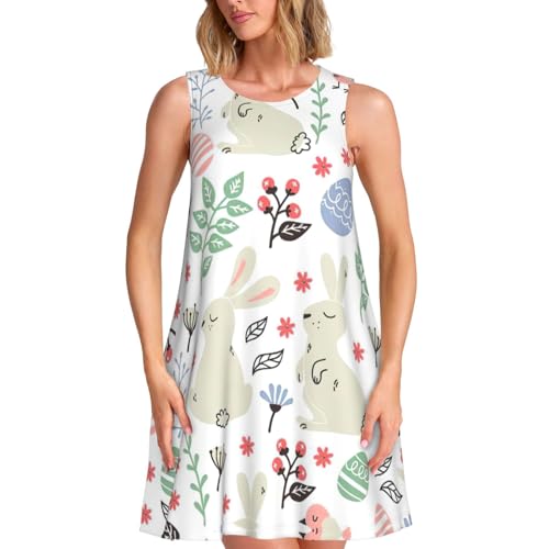 Robe d'été sans manches fleurie pour femme coupe ample à poches