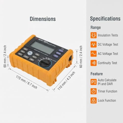 Image of MS5205 Digital Insulation Tester Resistance Meter Multimeter Megohmmeter Auto Power Off /600V AC RMS