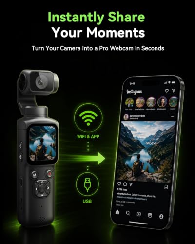 Image of 4K Digital Camera for Vlogging and Beginner Creators, Handheld Video Camera with PDAF Autofocus, 330 AI Face Tracking, WiFi App Control, Webcam and Touch Screen (Jet Black)