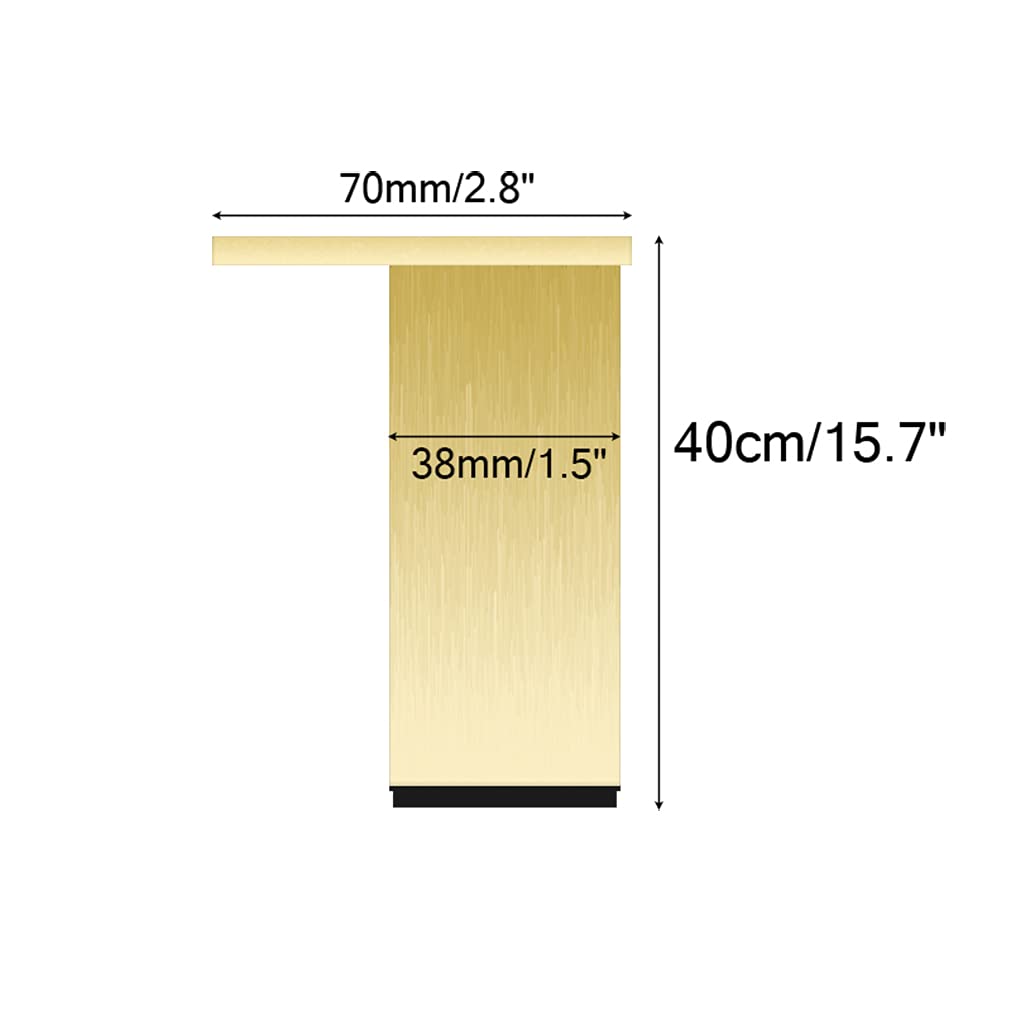 LOVEM 4 Piezas Pies De Muebles Dorado Patas para Muebles Ajustables Patas De Muebles De Cocina Y Bano Aleación De Aluminio | Acabado Anodizada Patas De Mesa Armario Sofá Patas 6-40 cm (40cm,Dorado)