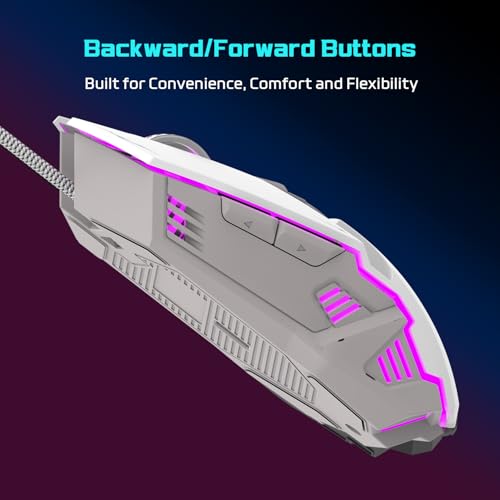 Image of EvoFox Shadow Plus Gaming Mouse Wired | Gaming Mouse with Instant A603FP Sensor, 7200 DPI Optical Tracking, HUANO Switches, 6 Buttons, Ergonomic Design, Braided 1.5m Cable USB - Black