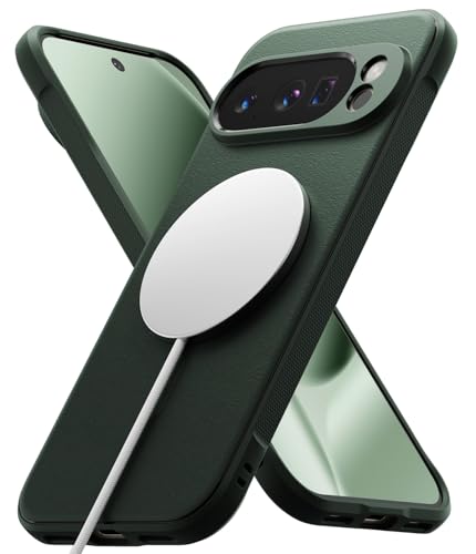 Image of Ringke Onyx Designed for Google Pixel 10 Pro XL Case [Compatible with MagSafe] [Non-Slip Grip Texture] Anti-Fingerprint Slim-Fit Lightweight Protective Back Cover - Magnetic Dark Green