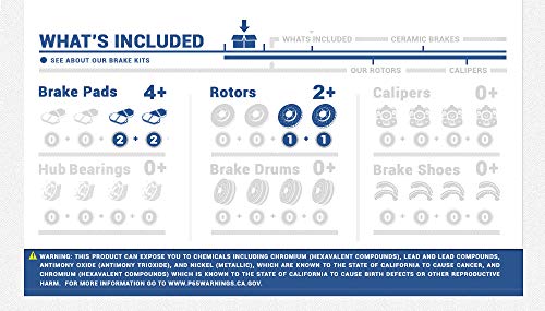 [ Pickup Suv Series ] Callahan Rear 300.4 Mm Premium Oe 5 Lug [2] Brake Disc Rotors + [4] Ceramic Brake Pads + Hardware Crk12809 #TOP1