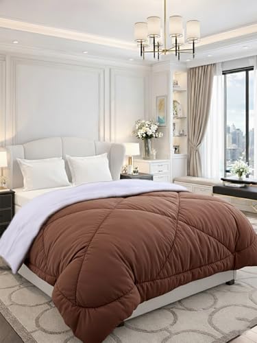Image of Monte Carlo Polyester Comforter Double Bed | 200 GSM Lightweight & Reversible | Soft Quilt for Mild Winter | Easy Care All Season Comforter (Beige) | 87 x 94 Inches