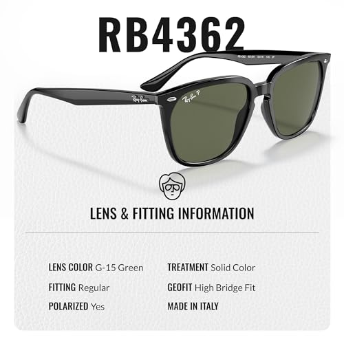 Ray-Ban RB4362 Square Shaped Sunglasses for Men & Women with Official RAYBAN Eyewear Kit4