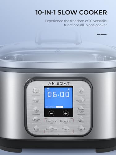 10-in-1-Programmable-Slow-Cooker-6-Quart-with-Stainless-Steel-Pot-Glass-Lid-Steaming-Rack-and-LED-Display