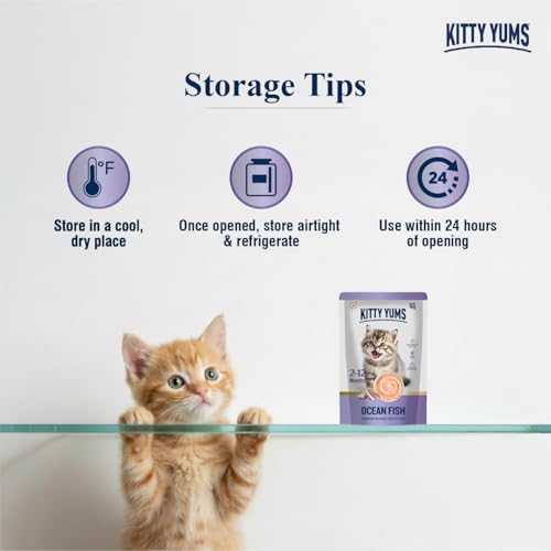 Image of Kitty Yums Kitten Wet Mousse 80g(4+1) Pack of 5, 400g | Ocean Fish | Rich in Protein | Promotes Hydration & Easy to Digest | No Artificial Flavours | Packed with Essential Vitamins & Antioxidants