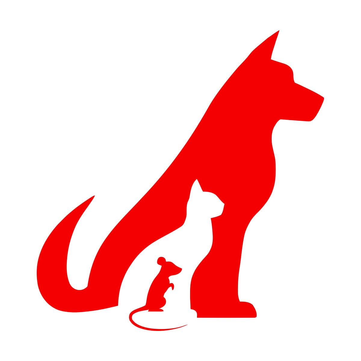 Vinyl Art Sticker Pet Dog Cat Mouse Animal Veterinary Grooming 54x56.9cm Do not Damage the wall Surface Large red