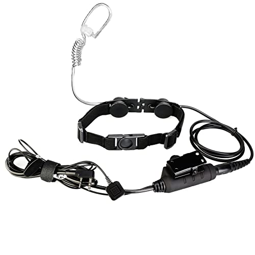 Retevis ETK005 Micro de Gorge Tactique avec PTT Compatible RT24 RT27 RT28 RT619 eSynic UV-5R BF-88E BaoFeng BF-888S Kenwood Radio Bidirectionnelle (1 Pack)