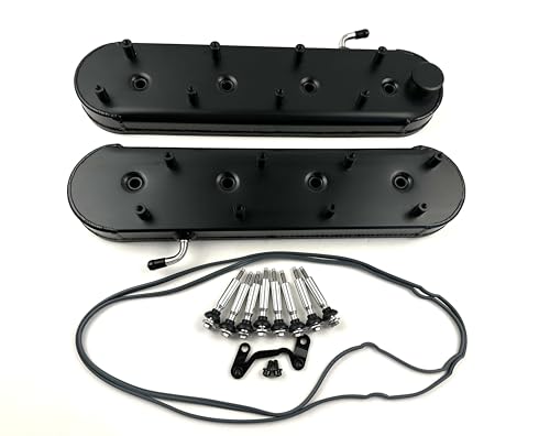 NEW LS1 LS2 LS3 LS6 Fabricated Aluminum Valve Cover W/Coil Mounts (Black)