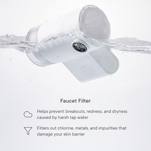 Image of Qure Skincare Bathroom Sink Filter Water Faucet for Skin, Reduces 99% Chlorine and Heavy Metals, Skin Hydration in 4 Weeks, Reduces Build-Up, Balances pH, Softer Skin & Hair - White