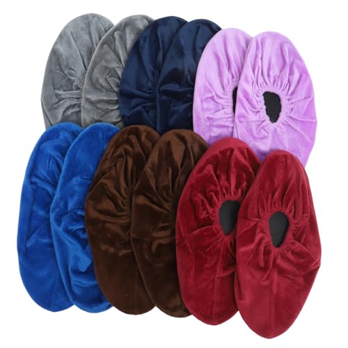 FRCOLOR Bowling Shoe Covers 6 Pairs Lint Material Bowling Equipment Shoe Cover for