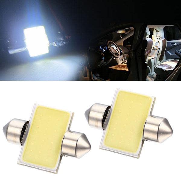 Meri SHOPP 2Pcs White 31Mm 12Smd Cob Led Bulb Festoon Lamp for Car Dome Map Lights As Per Description Parts & Accessories | Car & Truck Parts | Lighting & Lamps | Light Bulbs