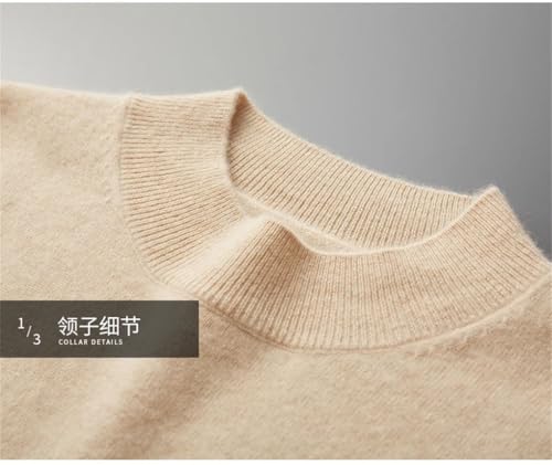 Men's Pullover Sweaters Casual Slim Fit Long Sleeve High Collar Solid Color Knit Sweater3