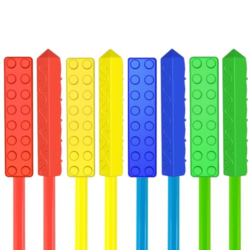 Chewable Pencil Toppers for Kids Silicone Chews 8 Pack No Pencils