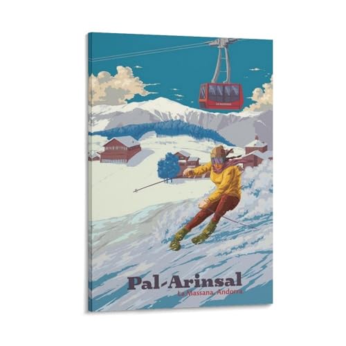 Poster Pal Arinsal station de ski en toile décoration murale salon 40x60cm