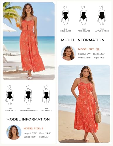 Image of GRACE KARIN 2026 Women's Spaghetti Vacation Sundress Summer Beach Flowy Boho Floral Maxi Dresses with Pockets