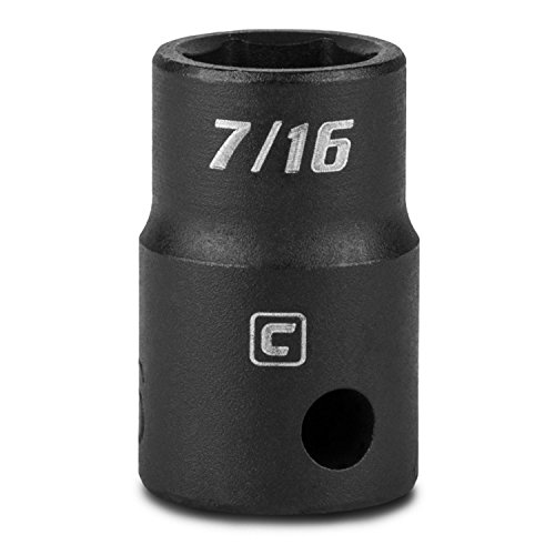 Capri Tools 7/16-Inch Shallow Impact Socket, 3/8-Inch Drive, 6-Point, Sae #TOP14