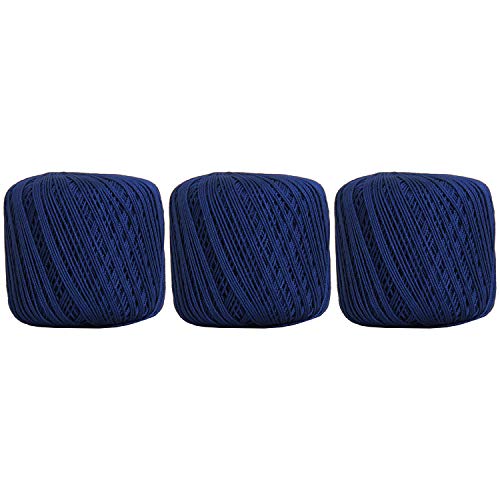 Image of ThreadArt 100% Cotton Crochet Thread Size 3, 3 Ball Pack, Blue 41 | Soft pure cotton crochet thread for lace, doilies, amigurumi and crafts. Smooth finish with crisp stitch definition.