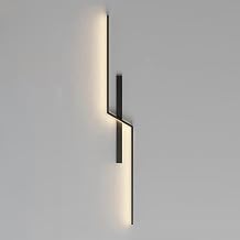 Modern Light Led Wall Light Indoor Minimalist Corner Long Strip Linear Wall Sconce Black Bathroom Vanity Light Bar Over Mirror Bedroom Bedside Wall Mounted Lamp for Living Room/3000K/60Cm