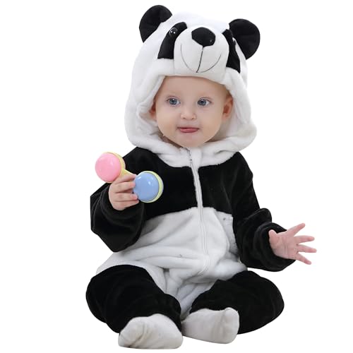 HAHASHOW BéBé d'hiver Grenouillères Combinaison Unisexe Animal Mignon Flanelle Barboteuses Manteau à Capuche Enfants Pyjama Jumpsuit pour Garçon et Fille...