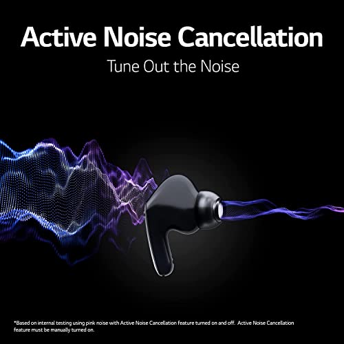 Image of LG TONEFree FP6, Active Noise Cancelling Earbuds, 22 Hrs Battery, UV Nano Case, 3D Sound Bluetooth Headset (Black, True Wireless)