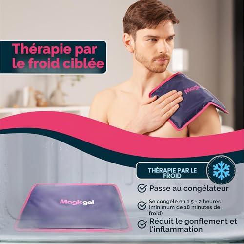 Magic Gel - 30x20cm - Poche de Froid pour Genou & Cheville - Compresse à Glace Versatile - Vessie de Froid Réutilisable & Durable - Pack Gel Coude – vue 6