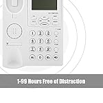Pomya-Corded-Telephone-LCD-Display-Wired-Phone-Hands-Free-Fixed-Phone-with-Speakerphone-3-Group-Alarms-Desktop-Phone-for-Home-OfficeWhite