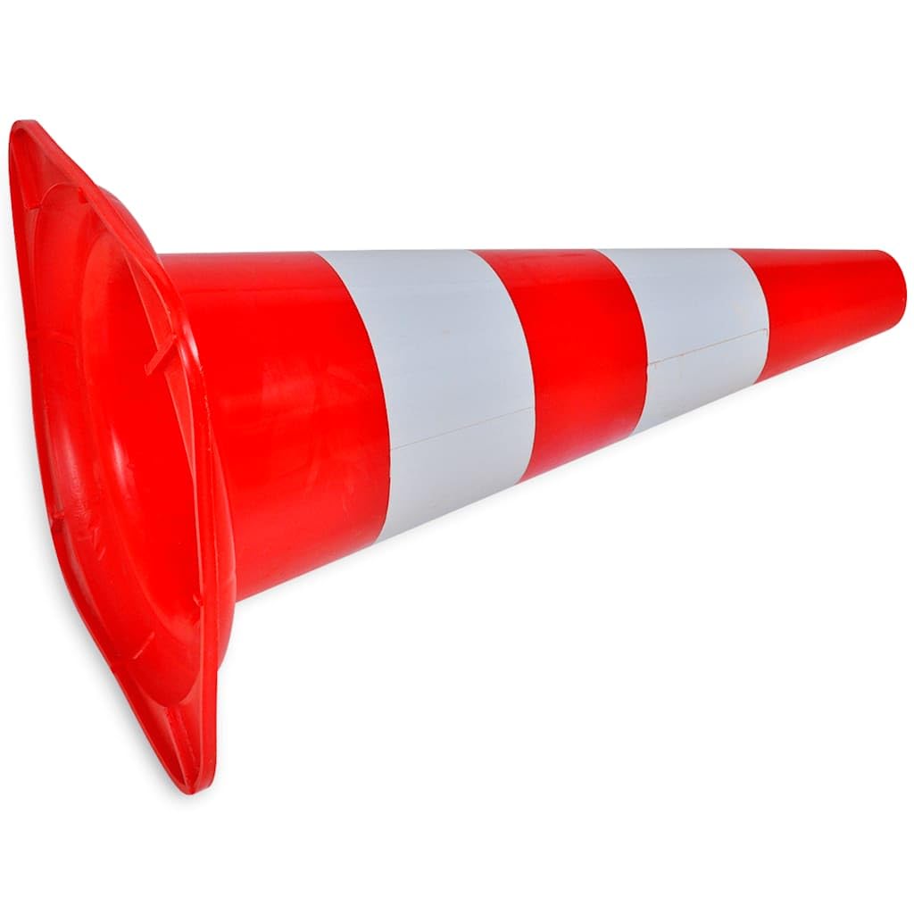 vidaXL 10x Coni Stradali Segnaletici Riflettenti Rosso e Bianco Spartitraffico