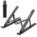 Nayka Adjustable Laptop Stand, Portable Laptop Riser for Desk, ABS+Silicone Laptop Holder, Foldable Ventilated Cooling Notebook Stand for 10-15.6” Laptops,Tablets