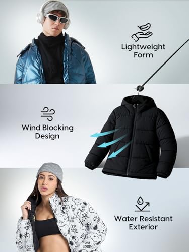 Image of Bewakoof Official Disney Merchandise Mickey Men's Typography Oversized Fit Full Sleeve Stand Collar Nylon Jacket