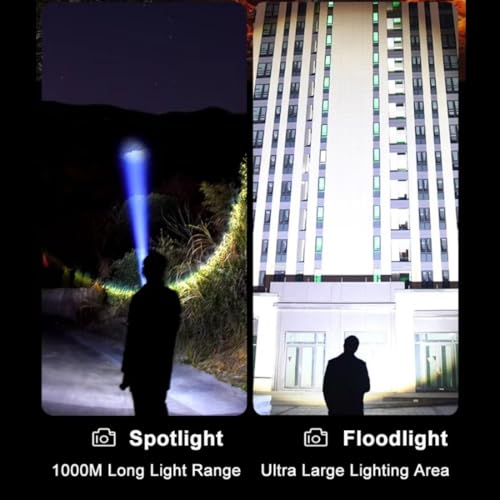 Image of WOZIT Torch Light High Power | Rechargeable Torch Light High Power |600 Lumens, 3 Modes of Brightness| Aluminum Body Flashlight, Telescopic Zoom, Search Light & Emergency Light for Home (Multicolor)