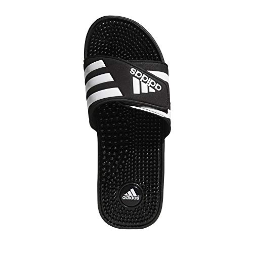 adidas Adissage Mens Summer Beach Sport Flip Flop Slide Black/White - UK 122