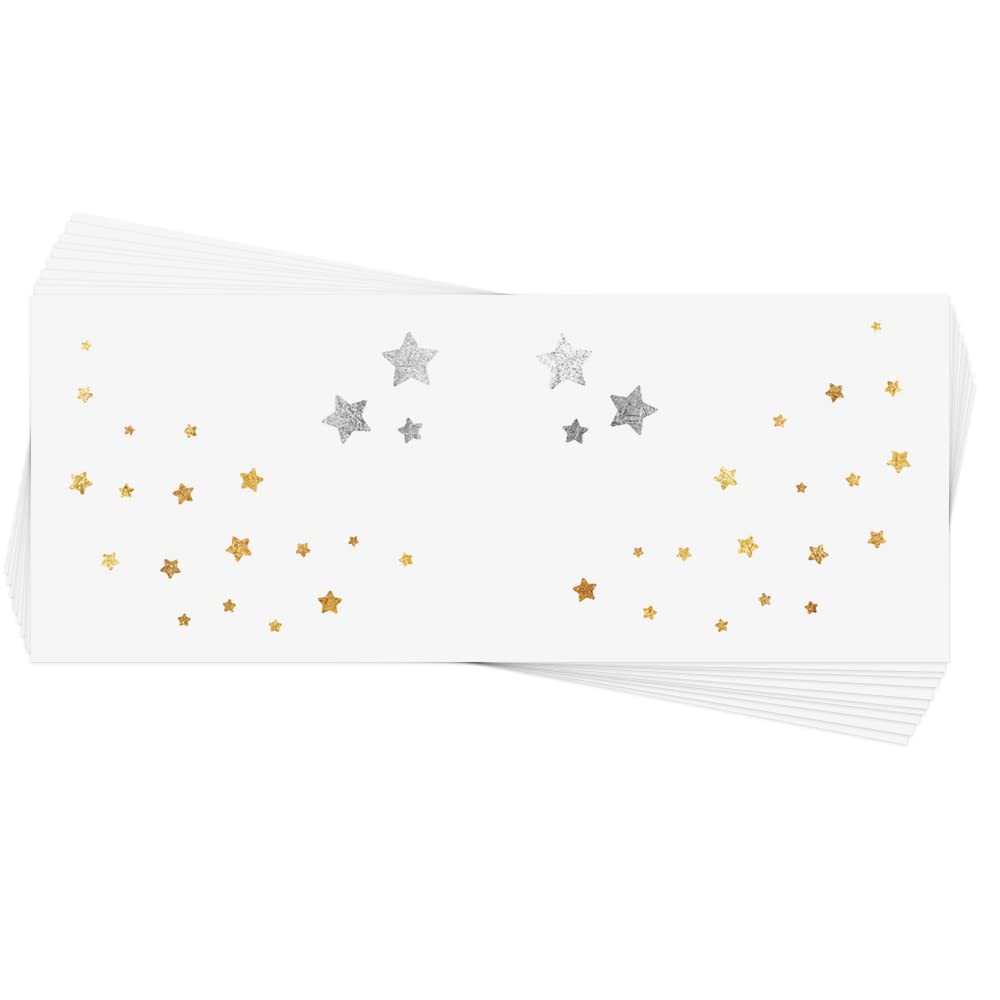 Flash Tattoos STARRY FRECKLES set of 10 premium waterproof metallic foil temporary - Party Favors, temporary tattoo, face tattoo, face freckles, star tattoo, face jewels