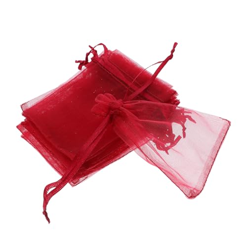 GLEAVI 100個 オーガンジー巾着袋 小物収納用 メッシュ素材 ジュエリー保管向け ドローストリング付き 結婚式やパーティーにな 包装バッグ