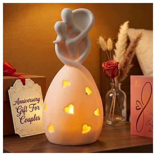 OakiWay Anniversary, Wedding Gifts for Couple/Her - Infinity Love Candle Holder Statue W/Flickering LED - Valentines Gifts for Wife, Christmas, Bridal Shower, Engagement, Parents, Wedding Registry