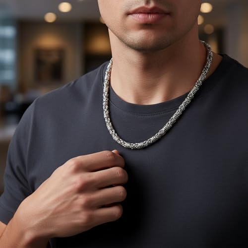 Image of THE MEN THING Chain for Men, Luxury Pure Titanium Steel Chain | Silver Stainless Steel Chain | Necklace Jewellery for Men & Boys