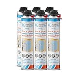 Adhesive Guru Heat Insulation Spray Foam (6x32.8 oz | 120 Board feet) Self-Expanding, Closed-Cell Thermal & Acoustic Insulation | High-Performance Adhesive Foam - 6 Pack