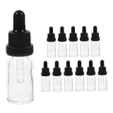 VALICLUD 12 Stück Pipettenflaschen aus Wiederverwendbare Tropfflaschen für Ätherische Öle Parfümöle und Flüssigkeiten für Reisen und Aromatherapie