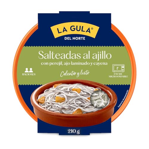 La Gula Del Norte® - Cazuelita de Gulas salteadas al Ajillo 210g - 2 minutos al microondas (refrigerado)