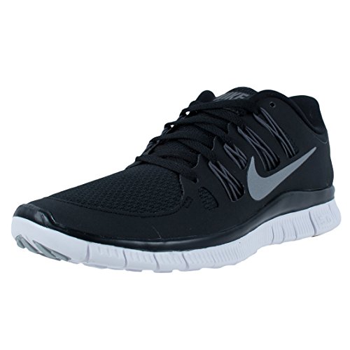 Nike Womens Free 5.0+ Running Shoe (7.5 B(M) US, Black/Metallic Silver/Dark Grey/White)