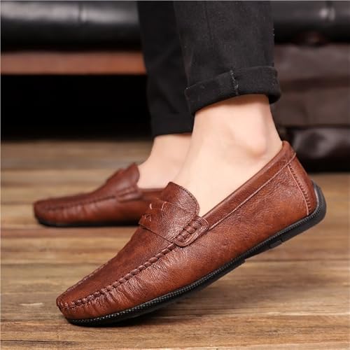 Men's Comfortable Loafers Solid Color Round Toe Flexible Slip Resistant Anti-Slip Prom Classic Slip-ons for Business Casual Office4