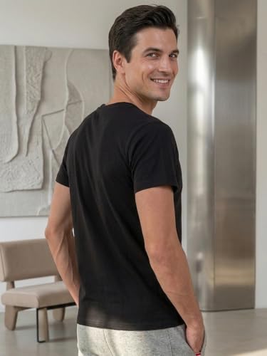 Image of Lux Cozi Men Cotton Half Sleeves Round Neck Regular Fit Casual T-Shirt