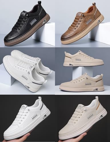 Men's Casual Shoes Leather Dress Sneakers,Comfortable Breathable Non-Slip Business Oxford Slip-on Fashion Sport Shoes3